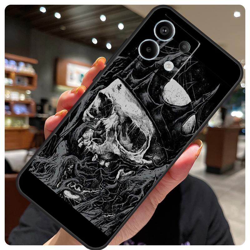 

Готический чехол-череп для Xiaomi Redmi Note 12 9 10 11 13 14 15 Pro Plus Чехол для Redmi 13C 12C 10C 14C 15 C Redmi Note 14 Pro 5G