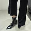 Fashion Fashion Skinny Heel Skinny Boots Women's Fashion Pointed Toe Rear Zipper Anti-Slip Wear-Resistant Short