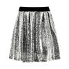 2026 Shimmering Western-style High-waist Slimming Sequins Elastic Waist Pleated Skirt Woman