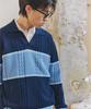 NONBLANK Striped Collar Knit_Navy