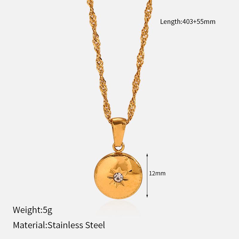 Titanium Steel Women Necklace Fade Resistant Collarbone Chain Minimalist Small Pendant Jewelry Accessory