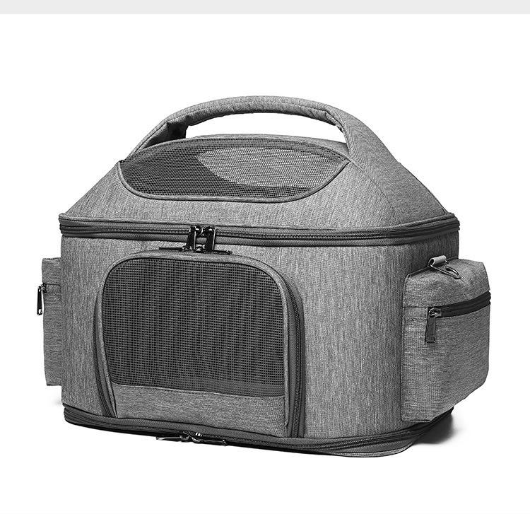 Portable Foldable Pet Travel Carrier Bag for Cats and Small Dogs светло-серый
