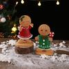Gingerbread Man Resin Ornament Christmas Figurine Decoration For Tabletop Shelf Display Holiday Party Centerpieces