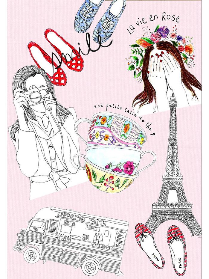 Korea Paris Secret De-stress Coloring & Art Book: Architecture, Doodling, Drawing, Painting