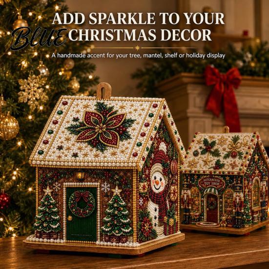 Regalo di Natale Creativo per la Mamma Casa 3D Perla Sintetica Kit Artistico Fai da Te Pittura con Strass Kit Attività Creative Rilassanti Adulti Adulti Tavolo