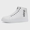 "Men's Large Size High-Top Waterproof Leather Sneakers, Non-Slip, Fashionable White, Size 48, Ideal for Spring and Autumn."