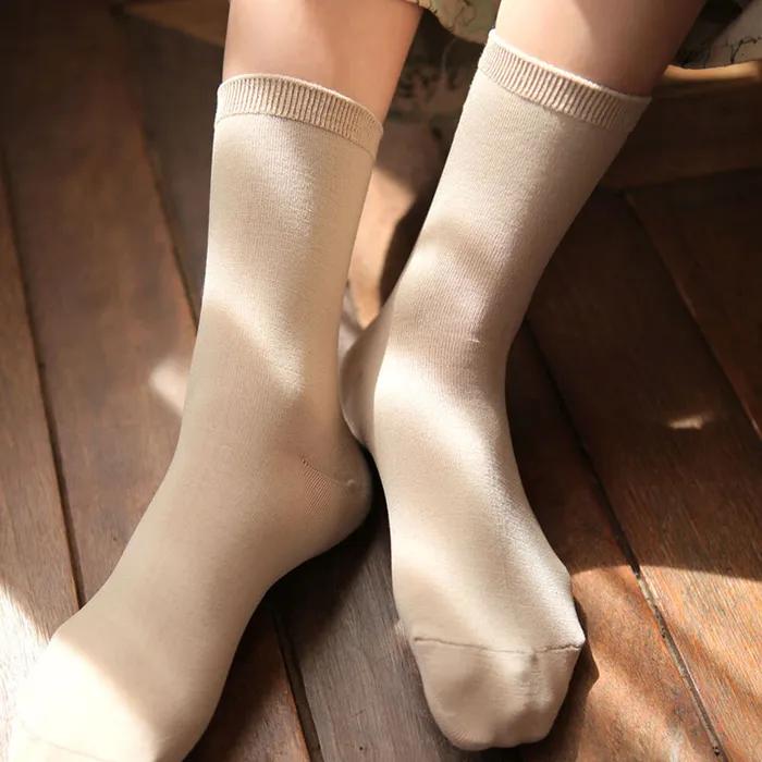 [3-Set] Snap Color Plain Soft Basic Mid-Length Sock Set