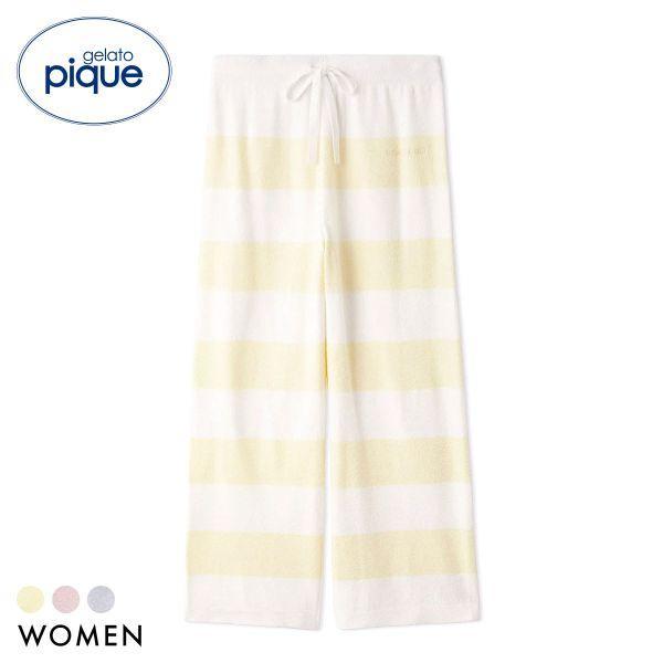 gelato pique ladies smoothy lite2 border long pants gelato pique room wear gelato pique