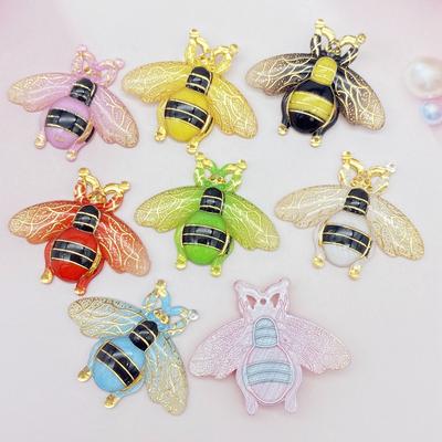 New 10pcs Acrylic Bee Flat Back Sculpture Handicraft With A Scrapbook DIY There Is A Hole SA53