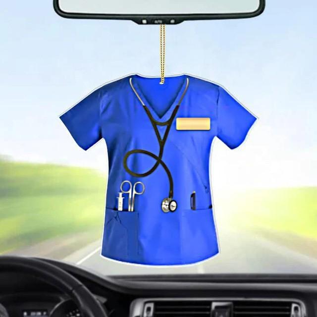 Whimsical Nurse Cartoon Uniform Acrylic Car Decor Hanging Accessory Perfect For Gifts