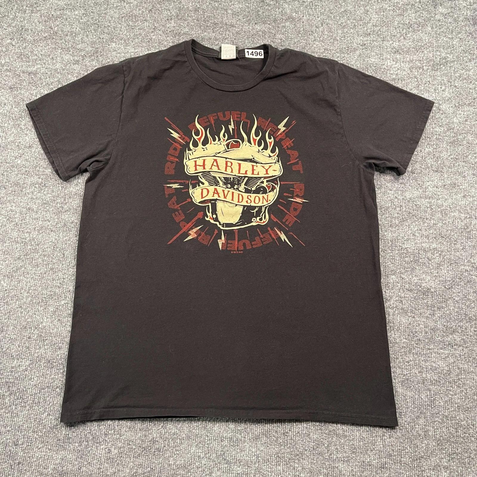 Harley-Davidson V-Twin Flame Red-Rock Shirt XL 23x27 Black Las-Vegas Nevada 2019 S