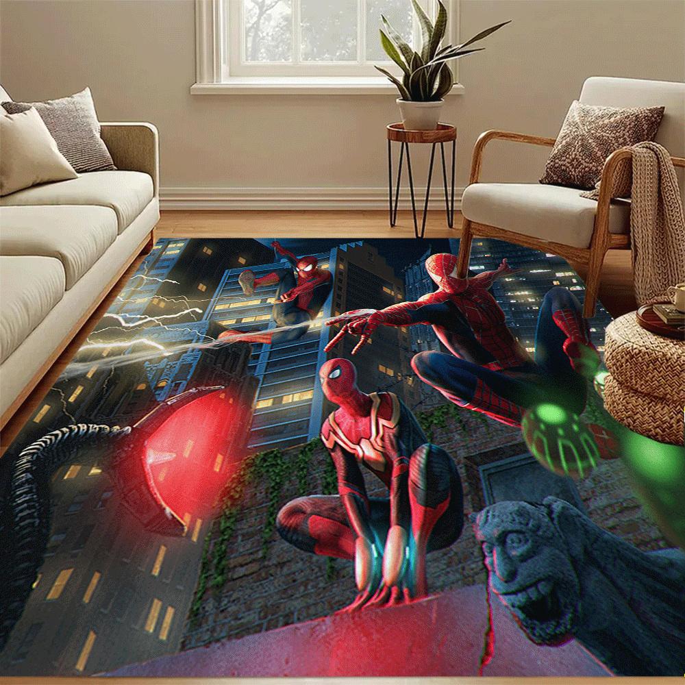 1 Stück Spider-Man Teppich, Schlafzimmer und Spielzimmer, Langlebig, Fleckenbeständig und Leicht zu Reinigen, Wohnzimmer