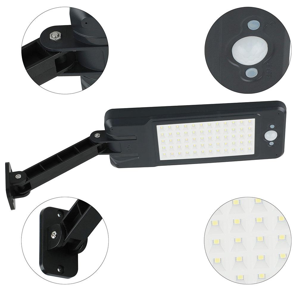 60LEDs IP65 Waterproof White Light 6500K Remote Control Body Induction Solar Wall Light