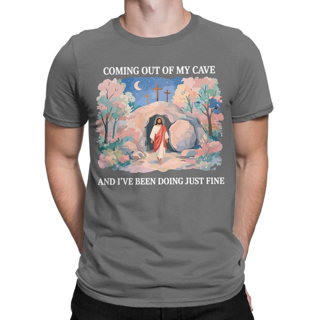 Jesus Coming Out Of My Cave TShirt for Unisex Funny 100 Cotton Tees O Neck Short Sleeve T Shirts Plus Size Clothing