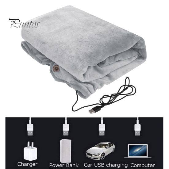 Elektrisk varmeteppe 5V lavspent USB-lading Hurtigoppvarmet Varmt sjal Vinterkappe-knappelukking Kasteteppe