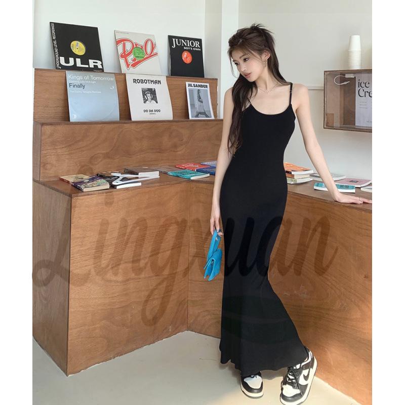 Spring/Summer 2026 Women s Spaghetti Strap Slim Fit Mermaid Dress Large