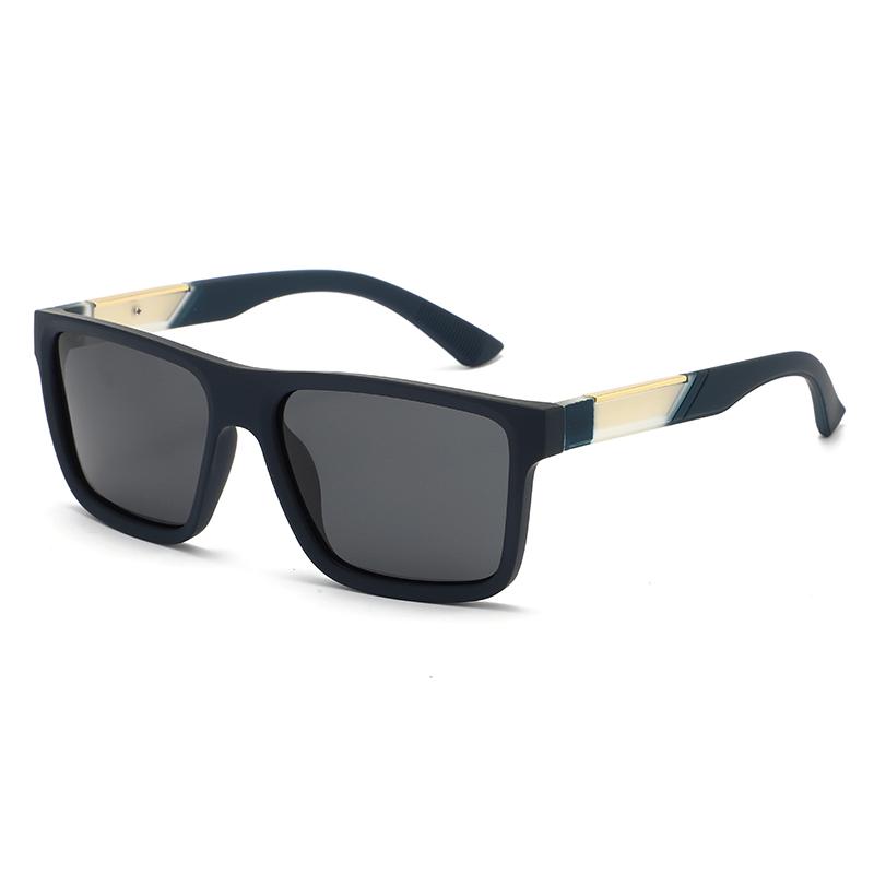 

Textured Square Sunglasses Metal Edging Design Simple Frame Shape Face Shape Friendly Daily Versatile Sunscreen Sunglasses 3010 синий