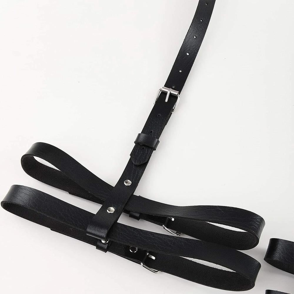 Kvinner Mote sele Strømpebånd Pu Lær Piggdekor Sele Justerbar Gothic Sele Dame Goth Sele Bondage undertøy