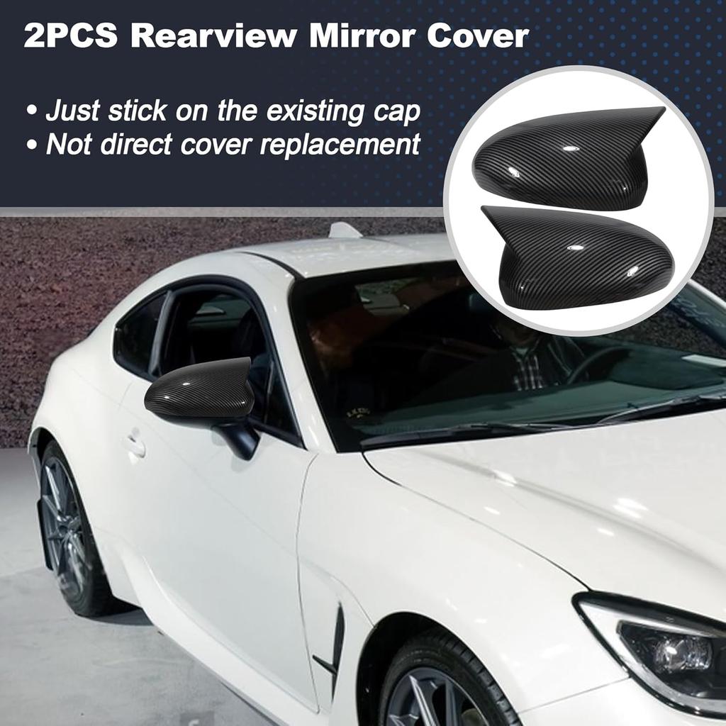 Motoforti 2 Stück Links Rechts Seiten Spiegelkappe für Ochsenhorn-Flügelspiegel für Subaru BRZ 2022-2024, für Toyota GR86 2022-2024, Auto Rückspiegel Fahrer Beifahrer