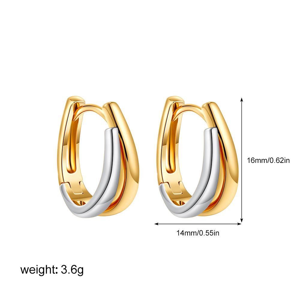 Vintage Gold&Silver Plated Twisted Hoop Earrings for Women Fashion Mixed Double Layer Small Hoops Ear Buckle Jewelry
