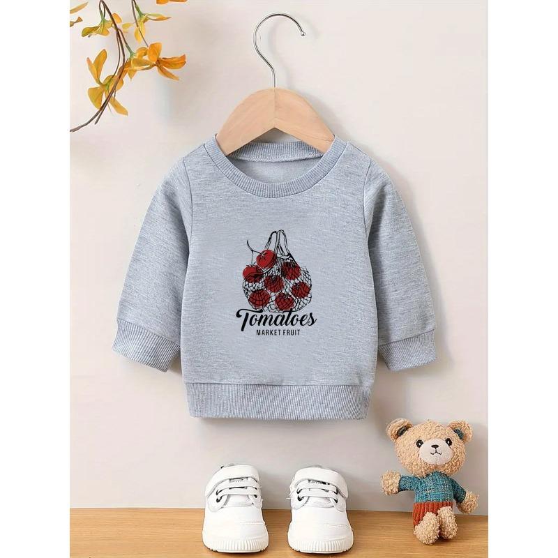 Unique and Innovative Printed Pattern, Comfortable and Simple Spring and Autumn Baby Thin Versatile Round Neck Hoodie