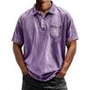 Men's Pure Cotton Casual Button-Down Polo Shirt (Short-Sleeve, Versatile)