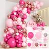 Pink Rose Gold Balloons Garland Arch Kit Birthday Party Decor Kids Wedding Birthday Party Supplies Baby Shower Decor Latex Balon