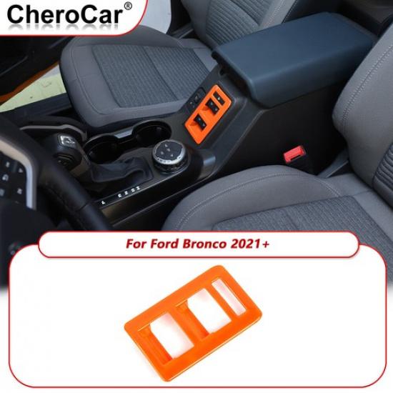

ABS Window Switch Trim Cover Interior Accessories For Ford Bronco + Orange