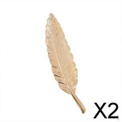 2x Brosă Vintage Aliaj Formă Pană Frunză Pin Broșă Corsaj Nuntă