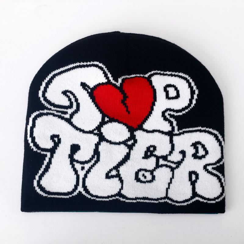 Autumn and winter pullover jacquard hat multi-color letter male and female adult wool knitted hat