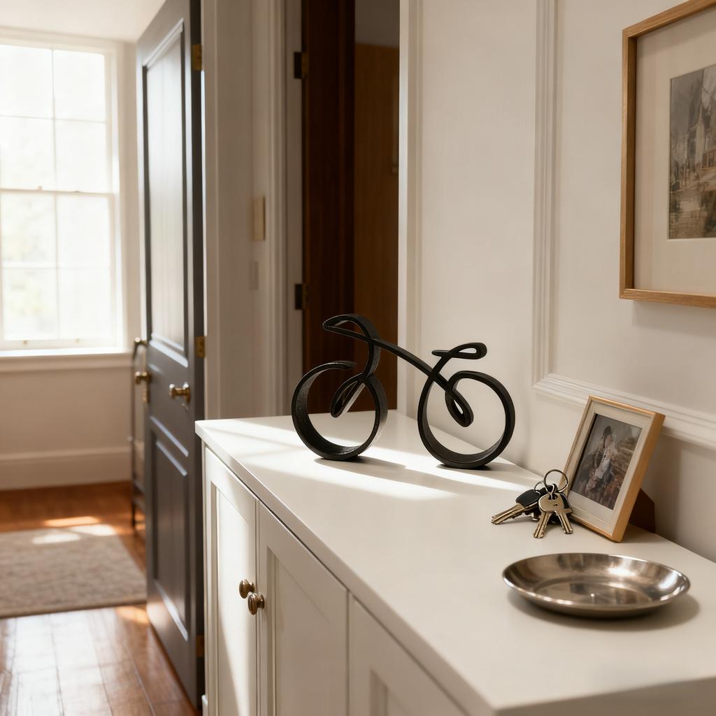 Minimalist Bike Model, Elegant 3D Printed Cycling Sculpture for Desk Decor, Home Office Gift for Cyclists
