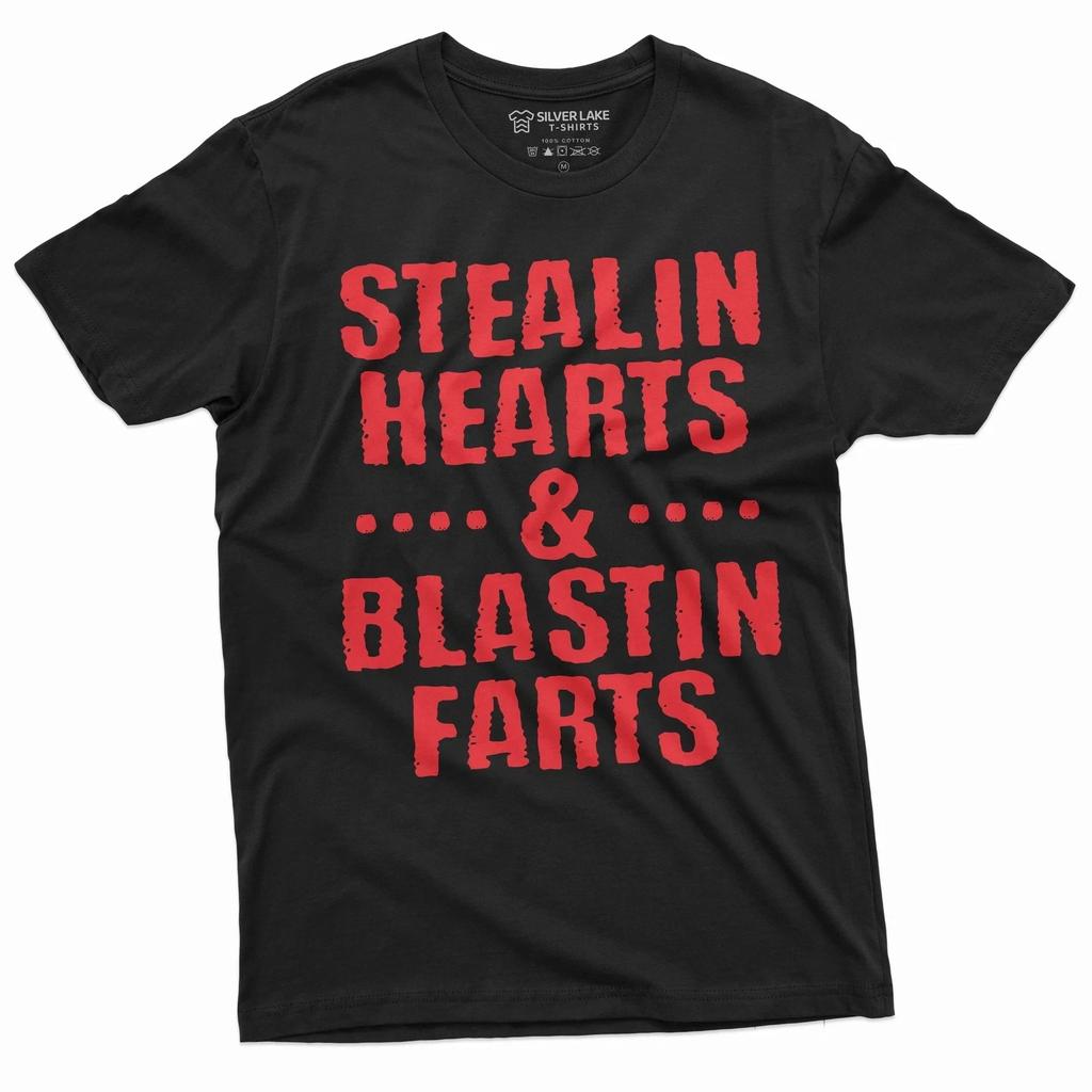 Valentine's day T-shirt Funny Stealing hearts and blasting farts Valentines Tee