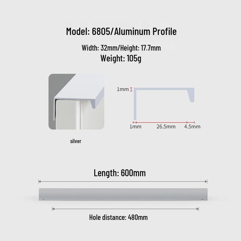 Modern Minimalist Black Invisible Handle for Cabinet Doors and Drawers