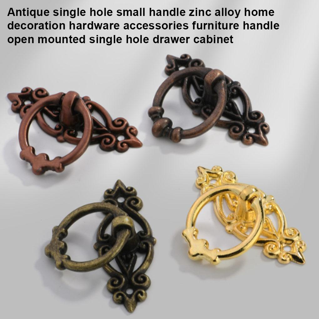 Cabinet Pull Handle Zinc Alloy Decorative Retro Door Furniture Drawer Knob Cupboard Gate Window Drop Vintage Replacement