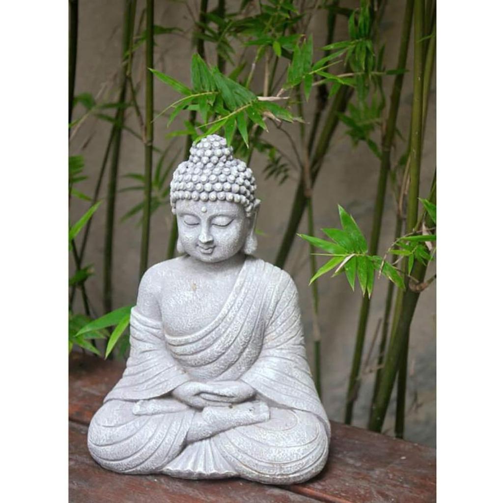 Ornamento da Giardino Buddha Seduto Zen Statua da Esterno Interno Resina Decorazione per la Casa