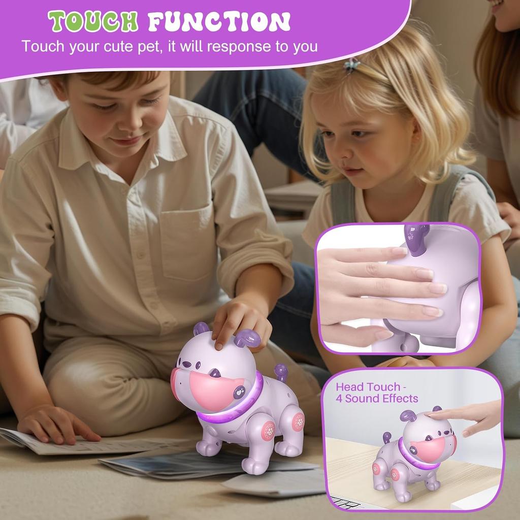 Robot Puppy Toys for Kids,Remote Control Robot Pet,RC Robot Dog With Dancing Music Recording Function,Gift for Toddler Boy Girl