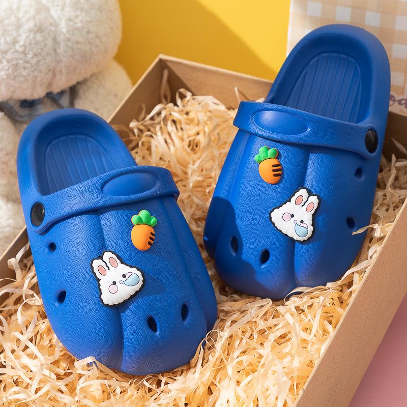 

Summer new classmates cute rabbit soft-soled bag head hole shoes wear beach indoor slippers non-slip 150 [inner length 14cm] синій