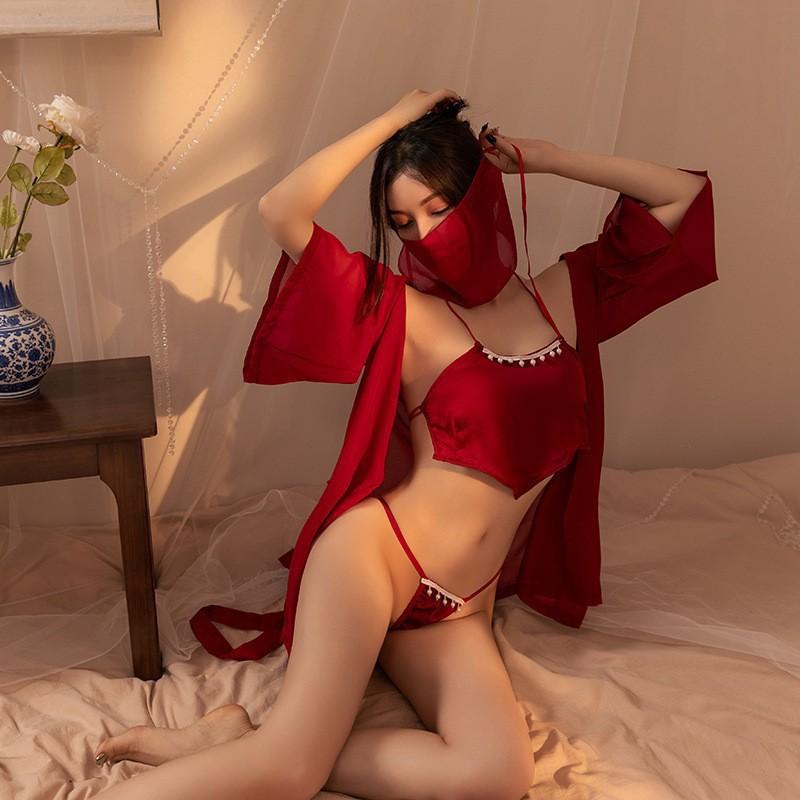 Sexy underwear national style large size antique style pure desire belly pocket temptation court style classical Hanfu fun underwear set