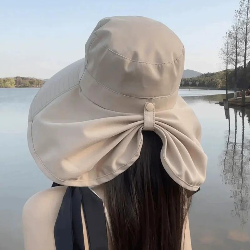 New Large Bucket Sun Protection Hat for Men Women Girls Fishing Purple Wide Brim Cap with Neck Cover Outdoors UV Protection