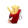 Mini Burger Cute Plush Fries Keychain Bag Ornament Women Handbag Decoration School Student Backpack Lovely Furry Pendant