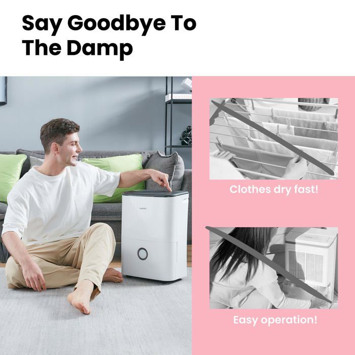 Déshumidificateur D'air - Comfee - MDDF-16DEN7 - 16l/24h - 350W - Pour 80m³