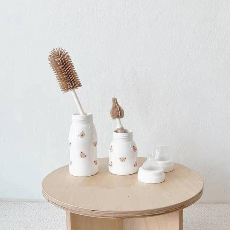 

Silicone Bottle Cleaning Brush Baby Pacifier Straw Scrubber Small Brush 360 Degree Glass Cup Washing Kitchen Cleaning Tool Set