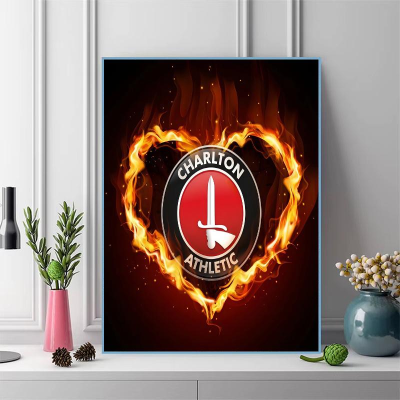 Charlton Athletic F.C 100% Round Full Drill 5D DIY Diamond Painting Embroidery Cross Stitch Rhinestone Décor