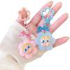 Cartoon Flocking Crying Baby Keychain Small Flower Cute Pendant Trendy Play Doll Girl Heart Bag Exquisite Hanging Jewelry