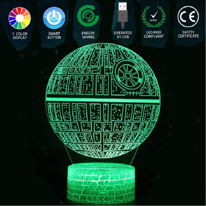 Death Millennium Falcon 3d Led Night Lamp Bedroom Decoration Lamp
