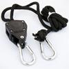 2pcs 1/8 Inch Rope Ratchet Hangers Lighting Pulley Adjustable Rope Clip Hanger, 150lb Capacity