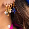Starfish Charms Ear Buckle Lip Hoop Earrings Simple Enamel Fish Earrings  Party