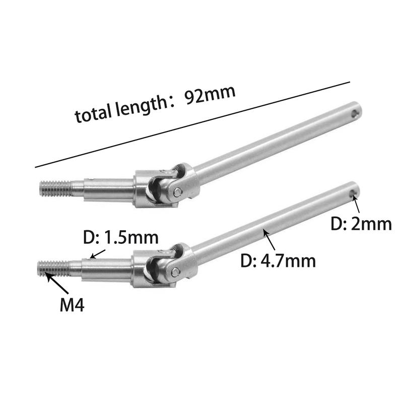 2pcs Metal Front Axle Drive Shaft CVD Drive Shaft For MN128 MN86 MN86S MN86K MN86KS MN G500 1/12 RC Car Upgrade Parts Accessorie