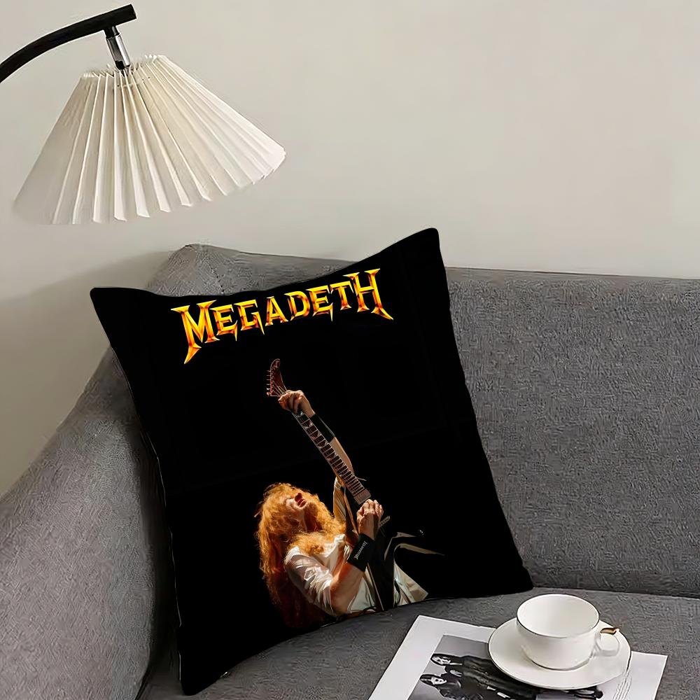 MMegadeth Band Cushion Cover Pillowcase Ultra Soft Skin Friendly Fabric Cloud Like Comfort  Concealed Zipper