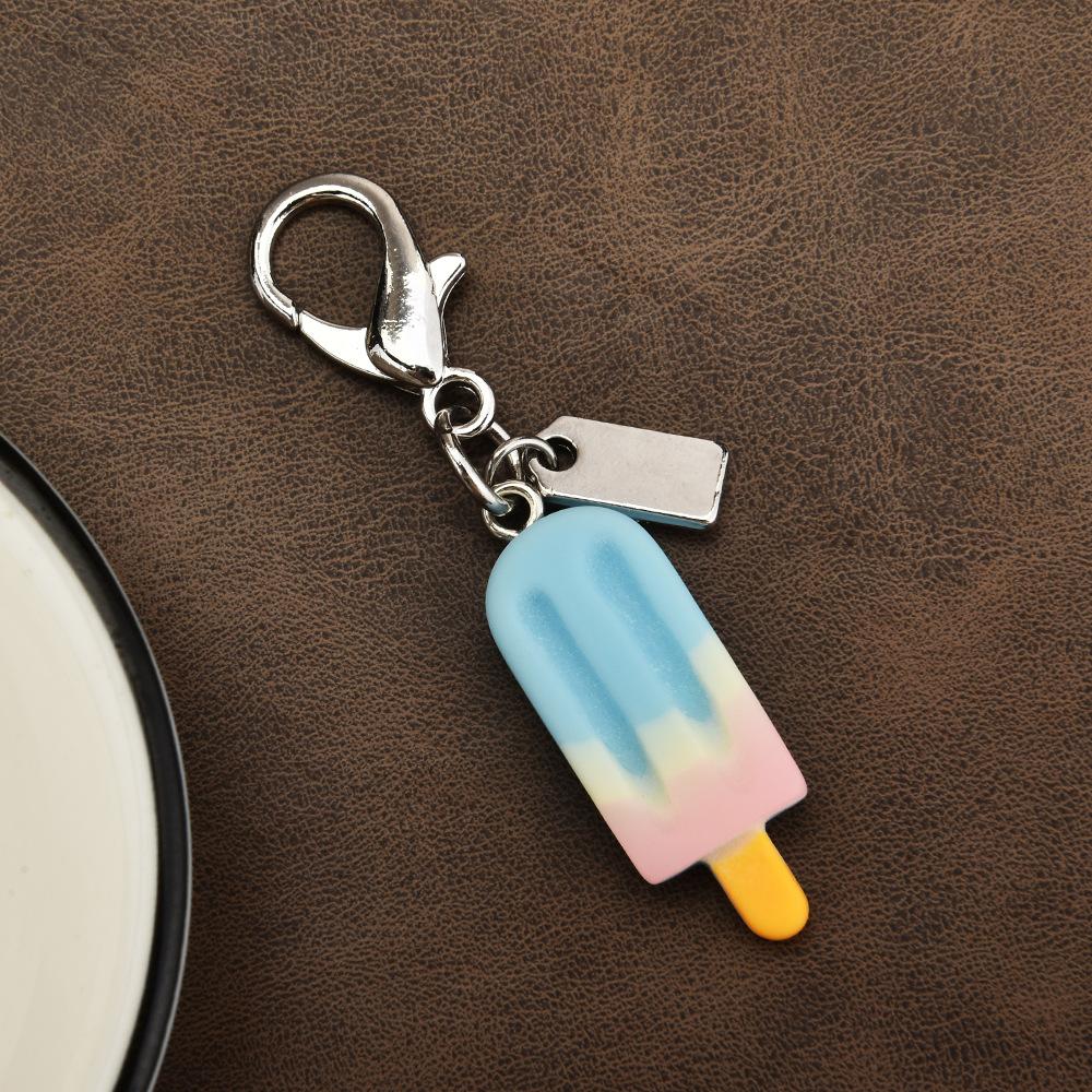 Ice Cream Popsicle Cute Keychain Simulation Resin Personalized Key Ring Bag Charm DIY Accessories Car Keychain Jewelry Girl Gift